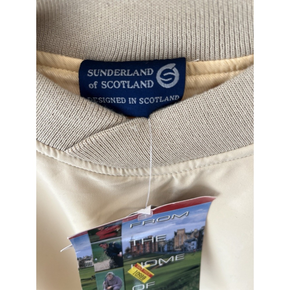 Y2K Vintage Sunderland Of Scotland Mens S Yellow Golf Wind wear Pullover NWT - Picture 5 of 9